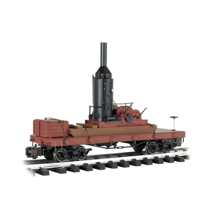 Bachmann 95699 LOG SKIDDER WITH CRATES ON 20' FLAT CAR (LARGE SCALE)