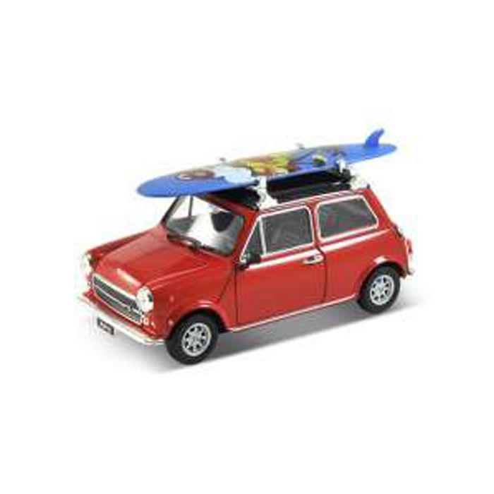 GSDCCwel 00022496sbr Mini Cooper 1300 with surfboard, red with black roof