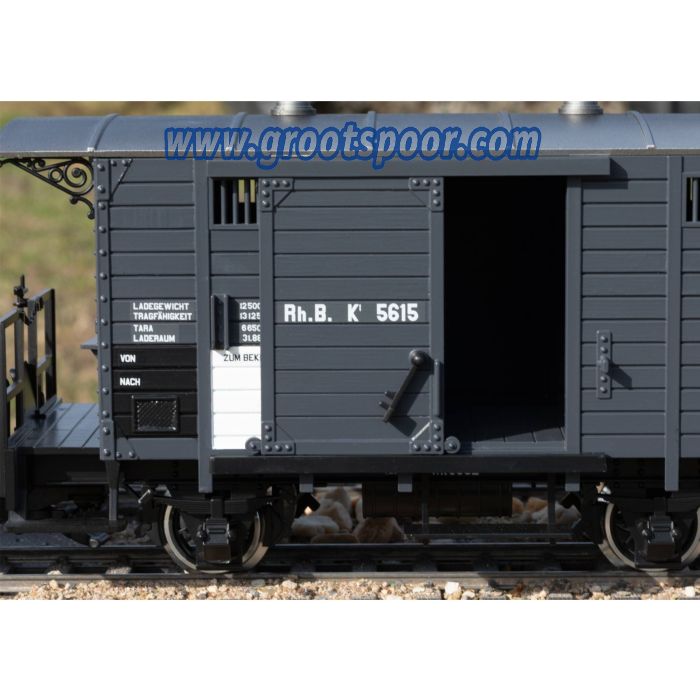 LGB 45302 RhB gedeckter Güterwagen, Metallrader