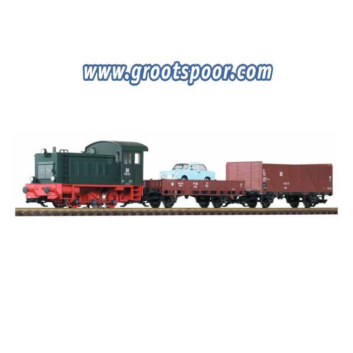 PIKO 37121 G-Start Set V 20 + 2 Güterwagen DR mit Sound