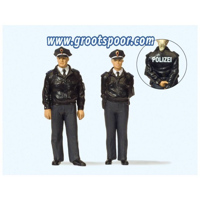 Preiser 44909 Polizei agenten BRD - blauw uniform 1:22,5