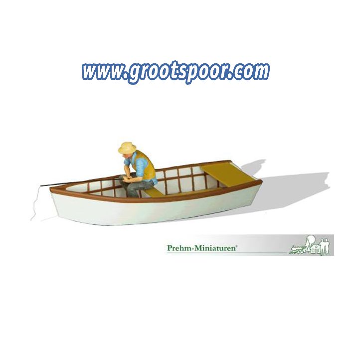 Prehm-miniaturen 550140 Roeiboot met visser