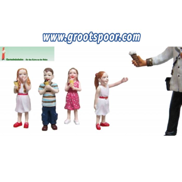 Prehm-Miniaturen 500216 Set: Kinder mit Eiscreme , 4 Figuren Metall