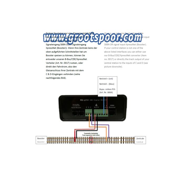 Mxion 6000 30B (Digital-Booster, alle Protokolle, alle Spuren + Systeme (DCC, Motorola,MZS) Isolierverbinden: Ohne
