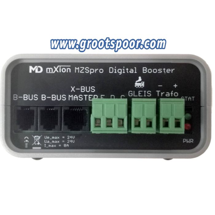Mxion 6004 MZSpro Digital BOOSTER 8 A einstellbar, alle Protokolle, alle Spuren, LGB, H0, Z 12-24V