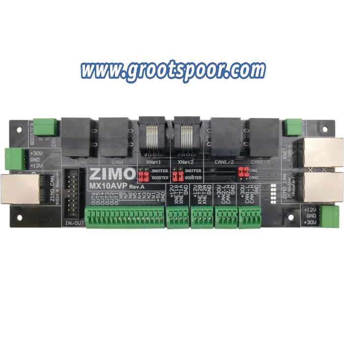 ZIMO MX10AVP MX10 Anschluß- und Verteilplatine - 18 x 6 cm; inkl. Stecker und Kabel