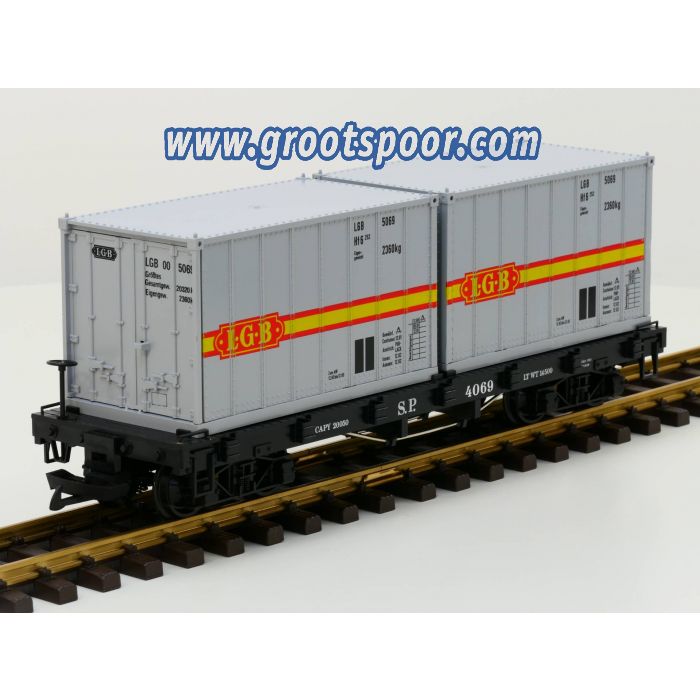 LGB 4069 B Containerwagen met 2 LGB Containers