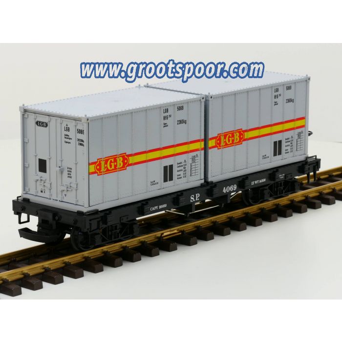 LGB 4069 B Containerwagen met 2 LGB Containers
