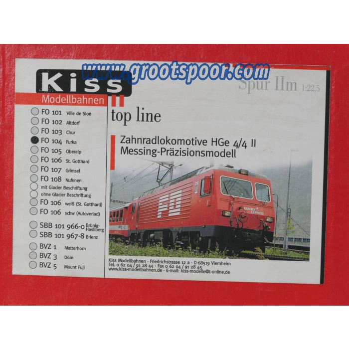 KISS Furka Oberalp Zahnrad-Elektrolokomotive HGe 4/4 FO 104 