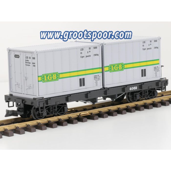 LGB 4069 A Container wagen met 2 LGB Containers