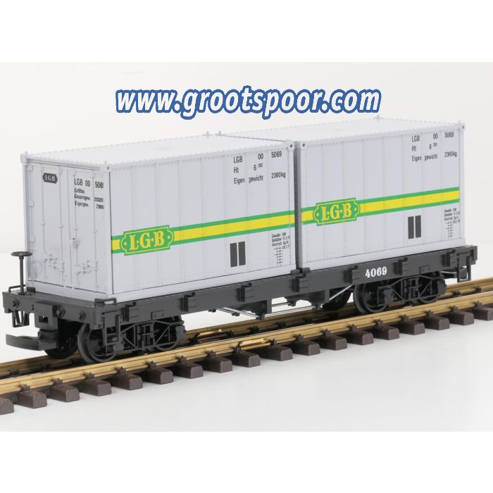 LGB 4069 A Container wagen met 2 LGB Containers