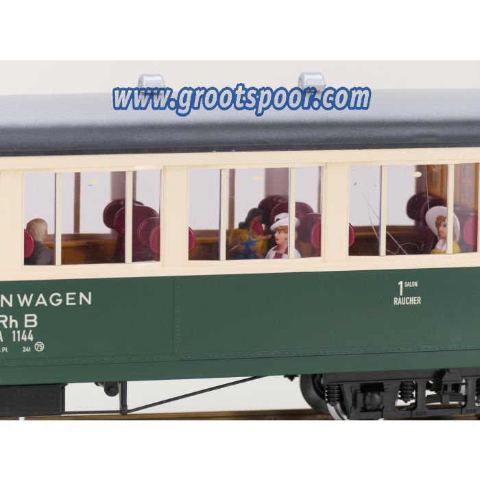 LGB 35650 RhB-Salonwagen AS 1144, Metallrader, innenbeleuchtung,, 7 Figuren