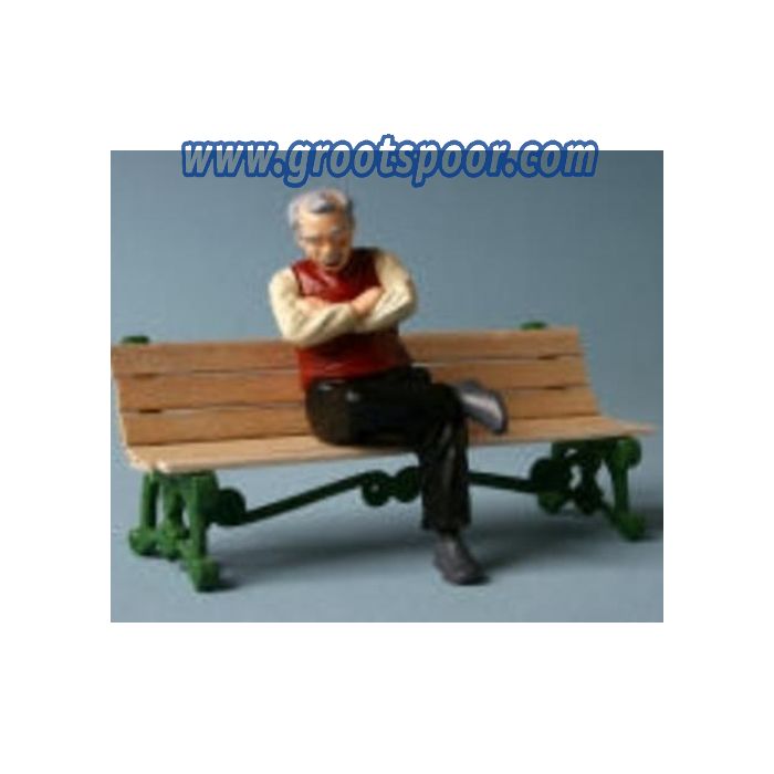 ZinnBlei Gartenbahnfiguren 20090114 Sitzende Männerfigur beige