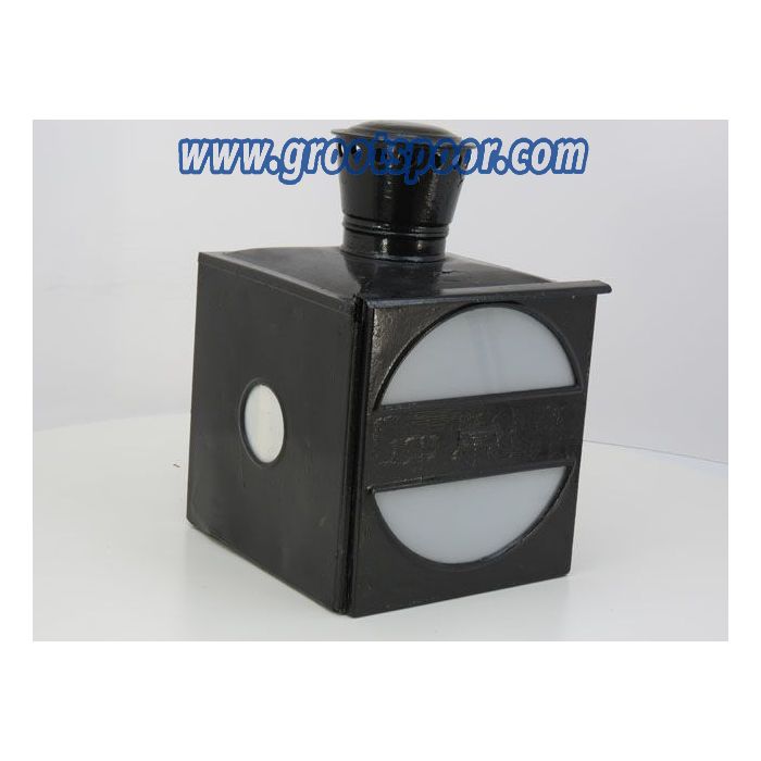Draaischijf lantaarn oud met wit glas inlay - sku: 20190517074339 - Gebruikt - Goede staat - Afbeelding 4