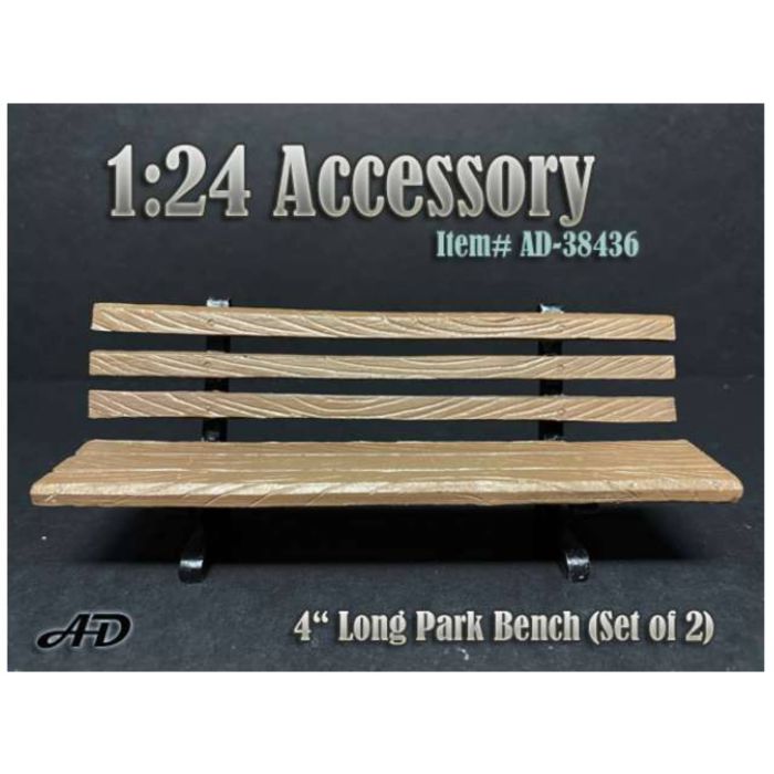 GSDCCad 00038436 1/24 set of 2 Benches (4 inch/10cm long).