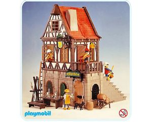 Playmobil 3448 A Middeleeuwen Rasthaus "Zur Krone/Jägerhof" 95% compleet #9577