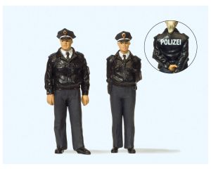 Preiser 44909 Polizei agenten BRD - blauw uniform 1:22,5