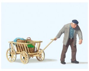 Preiser 45109 Bauer. Leiterwagen ziehend 1:22,5