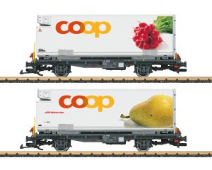 LGB 45889 RhB Containerwagen Set "coop®" Metallrader