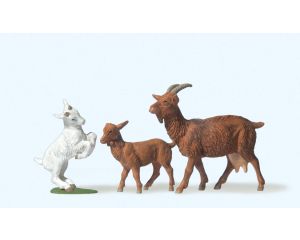 Preiser 47041 Ziege. 2 Zicklein 1:25
