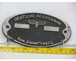 EisenbahnSchild Deutsche Reichsbahn Raw Einheit Leipzig 1990