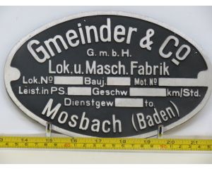 EisenbahnSchild Gneinder & Co Mosbach