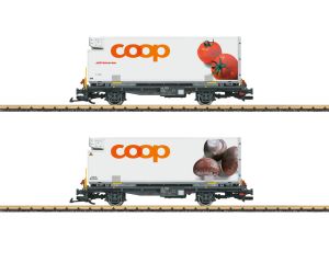 LGB 45888 RhB Containerwagen Set “coop®“ Metallrader