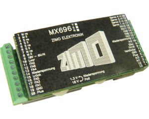 ZIMO MX696KS Sounddecoder 5A, 9 Funktionsausg., 4 Servoausgänge