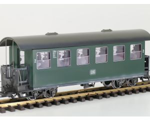 LGB 30700 2e kl Personenrijtuig DB 5 Mst KB 4i, Metallrader, Kugellager LGB 67403, Innenbeleuchtung, 8 Figuren, Gealtert
