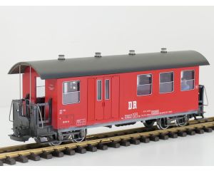 LGB 31710 DR/HSB Personen-/Gepäckwagen, Metallrader, Kugellager LGB 67403, Innenbeleuchtung, 6 Figuren, Gealtert
