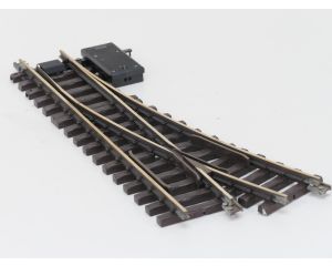 LGB 16150 Elektr.Weiche,links, R3,22.5Grad, Buiten gebruikt, Met Schroefbare railverbinders