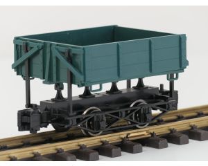 Bachmann 92502 1:20.3 Scale Side-Dump Car - Green, metallrader, Klauwkoppeling