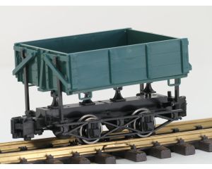 Bachmann 92502 1:20.3 Scale Side-Dump Car - Green, metallrader, Klauwkoppeling