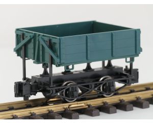 Bachmann 92502 1:20.3 Scale Side-Dump Car - Green, metallrader, Klauwkoppeling