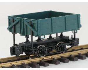 Bachmann 92502 1:20.3 Scale Side-Dump Car - Green, metallrader, Klauwkoppeling