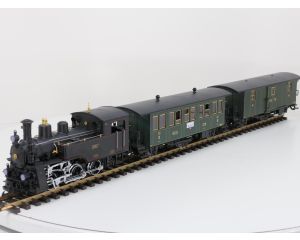 LGB Set 20471 , 30330 & 40330 Ballenberg-Zahnrad-Dampflok 1067, Persw. C 31 & Post/Packw. F 51, Metallrader