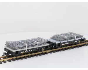 Playmobil 4106 Set 2x platte Grijze wagon met Lading