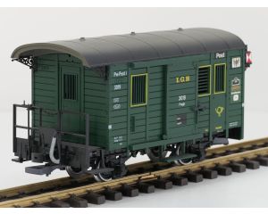 LGB 3019 N Post wagon Pwgh 3019 , Innebeleuchtung, Schlusslicht, Metallrader, Kupplix kupplungen