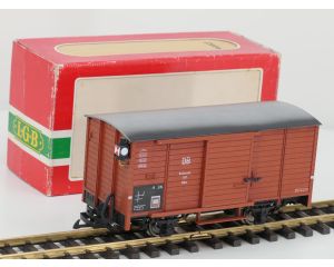 LGB 4035 DB gedeckter Güterwagen Gkw 187 Karlsruhe, Metallrader, Schlusslicht