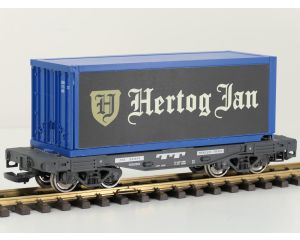 LGB 49085 Trailer Train Containerwagen met Hetog Jan container, Metallrader
