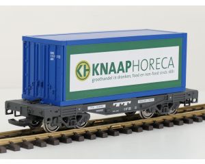 LGB 49085 Trailer Train Containerwagen met Knaap Horeca container, Metallrader