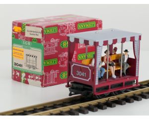 LGB 3041 D veldbaan personenwagen, 5 Figuren, Sonderfarbton, Dunkel Rot