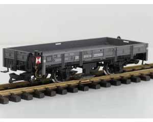 LGB 41100 DR 99-41-10 Nw Niederbordwagen, Metalrader, Stromabnahme, Schlusslicht, Schienenreiniger
