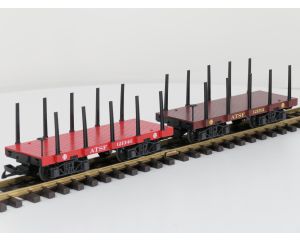 LGB 40000 Santa Fe-Flachwagen, 2 Stück, ATSF121346 & ATSF 121761