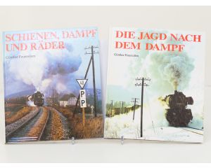 Set van 2 spoorwegenboeken Schienen, Dampf und Räder en Die Jagd nach dem Dampf - Hardcover #8744