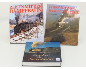 Set van 3 spoorwegboeken Reisen mit der Dampfbahn, Lokomotiven, Dampf und Züge en Zauber der Eisenbahn - Hardcover #8745
