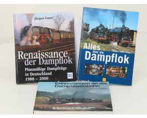 Set van 3 spoorwegenboeken Renaissance der Dampflok, Alles über die Dampflok en Erinnerungen an die Dampfeisenbahn - Hardcover #8746