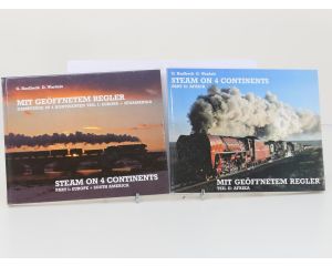 Set van 2 spoorwegenboeken Steam On 4 Continents-Part 1 Europe + South America en Steam on 4 Continents Part 2 - Africa - Hardcover #8747