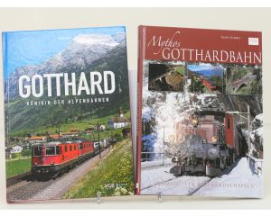 Set van 2 spoorwegenboeken Gotthard: Königin der Alpenbahnen en Mythos Gotthardbahn - Harcover #8752