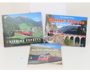 Set van 3 spoorwegenboeken Glacier Express: Von St. Moritz nach Zermatthorn, Bernina-Express + Heidi-Express en Furka-Oberalp - Hardcover #8762